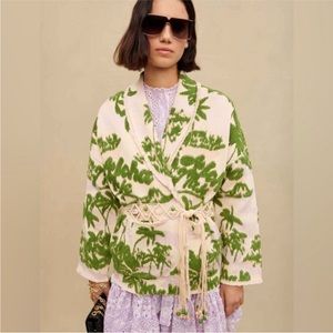 BRAND NEW Maje CARDIGAN WITH PALM TREE MOTIFS